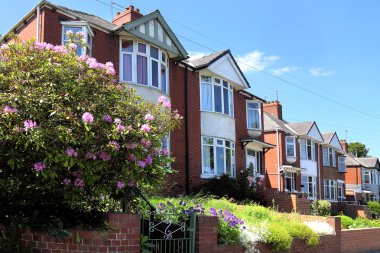 Row of Typical English Terraced Houses clipart