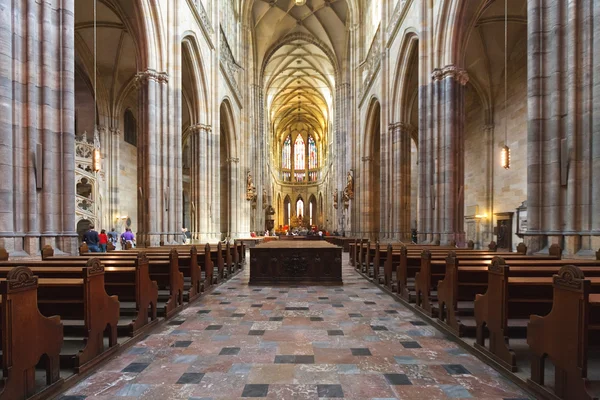 The interior of the Prague cathedral — Stock Photo, Image