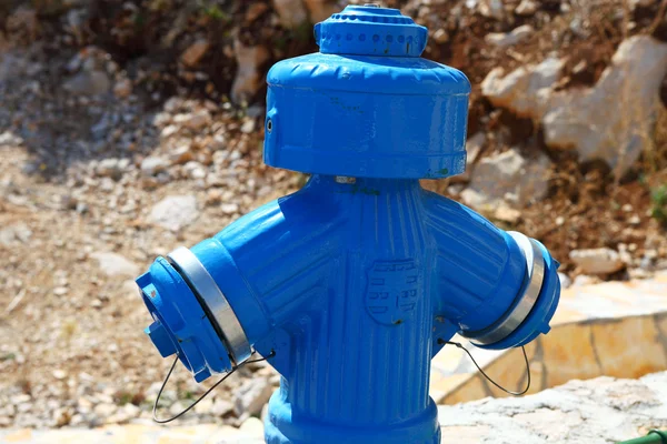 Fire blue hydrant — Stock Photo, Image