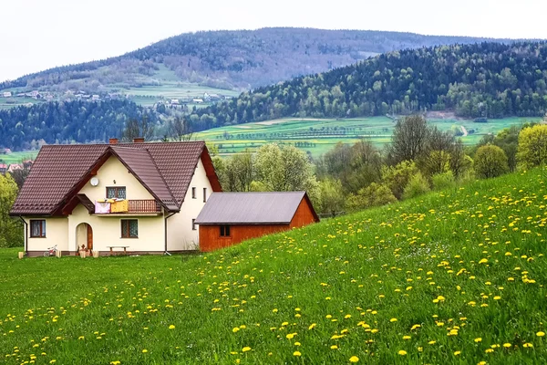 Семейный дом в горах — стоковое фото