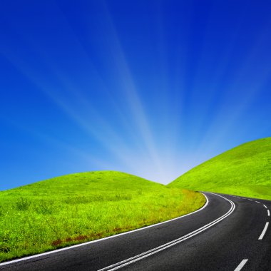 Sunny road clipart