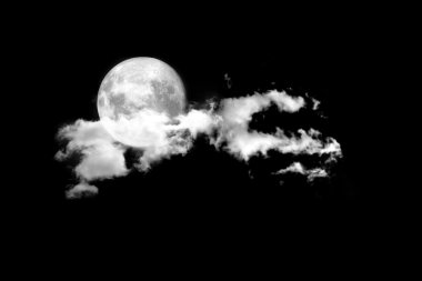 Moon between the clouds clipart