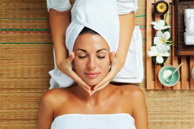 Woman on spa clipart