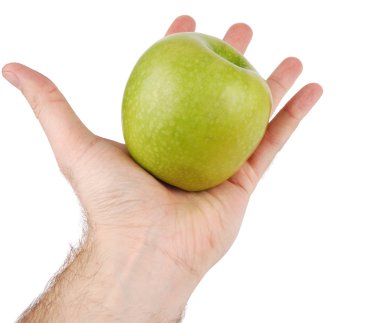 Açık avuç yeşil elma