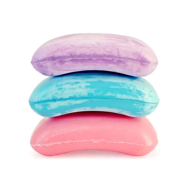 Mýdlo růžové, modré a purpurové — Stock fotografie