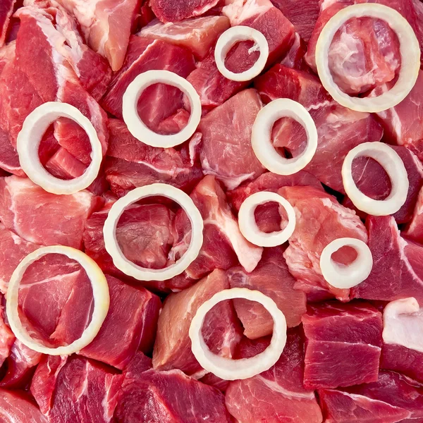 The texture of the meat and onions — Stock Photo, Image