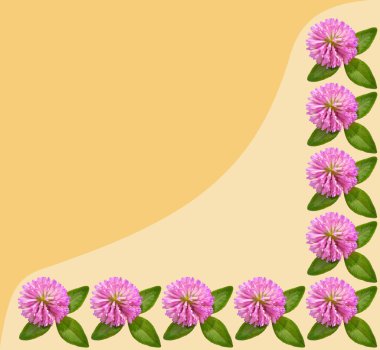 Frame with clover on a yellow background clipart