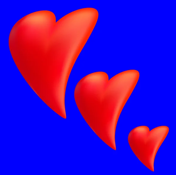 Hjärta på en blå bakgrund — Stock vektor