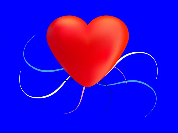 Сердце красное с цветовой завихрением — стоковый вектор