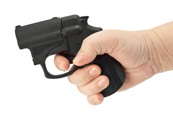 Traumatyczne pistolet w ręku — Zdjęcie stockowe