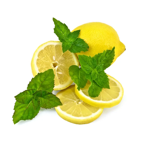 Лимони з м'ятою — стокове фото