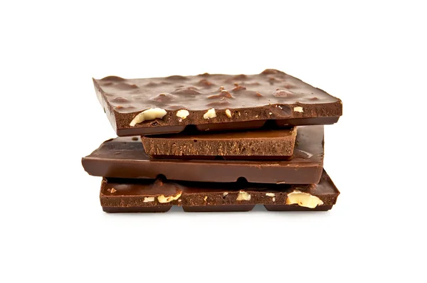 Chocolate various pieces of broken — Stock Photo, Image