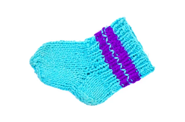 Gestrickte blaue Socken — Stockfoto