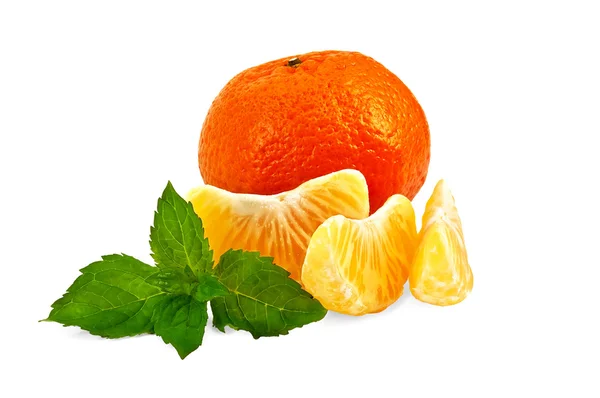 Mandarina con menta y rodajas —  Fotos de Stock