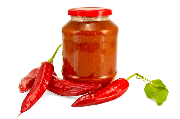Tomatketchup med varm paprika — Stockfoto