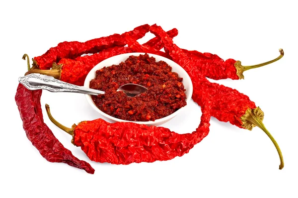 stock image Adjika with dried hot pepper