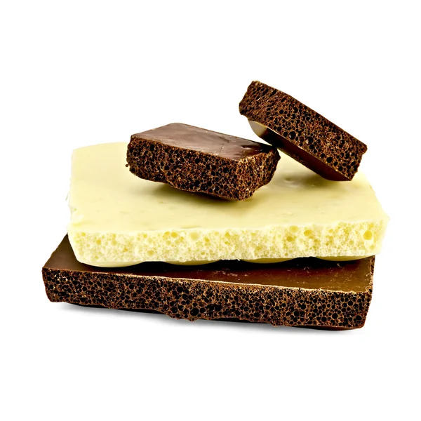 Witte en donkere chocolade — Stockfoto
