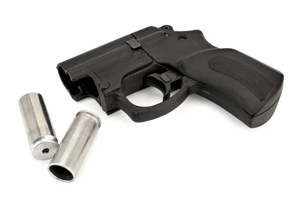 Pistola traumática con munición — Foto de Stock