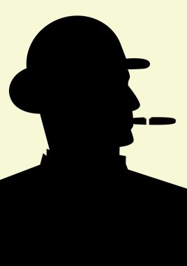 Gentleman smoking a cigar clipart