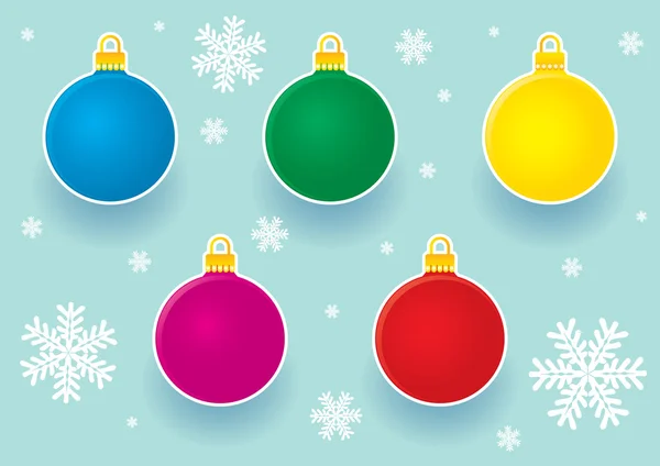 Stickers boules de Noël — Image vectorielle