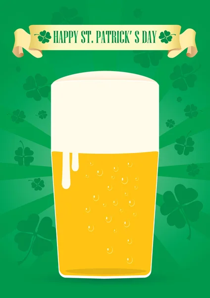 Glas prima bier voor St. Patrick de dag — Stockvector