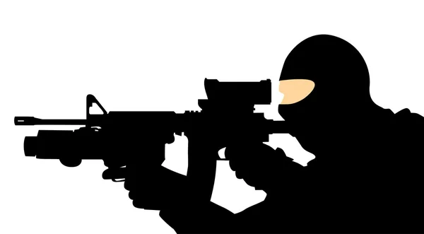 Soldat avec une arme — Image vectorielle