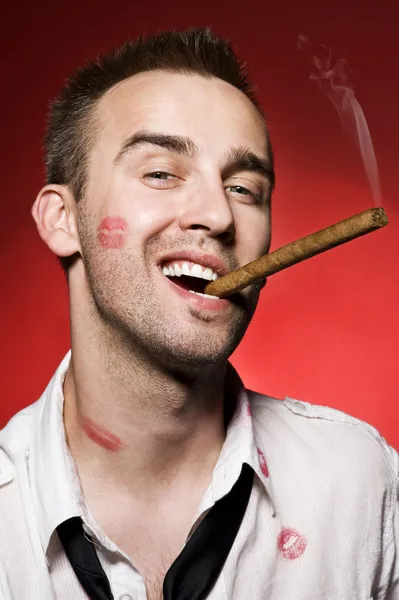 Stock image Man smoking cigar