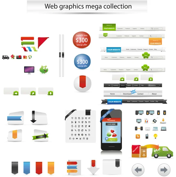 Colección gráfica web — Vector de stock