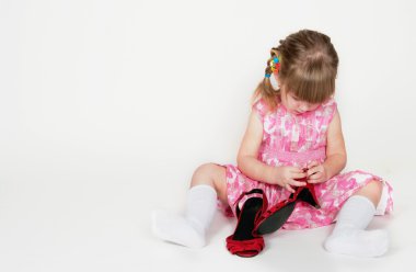 The girl and shoes clipart