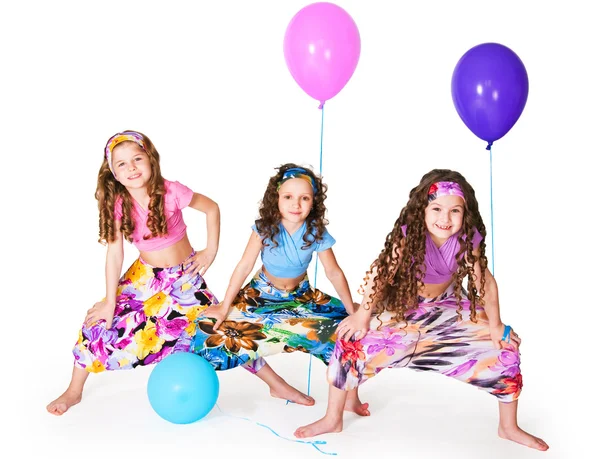 Meisjes met ballonnen — Stockfoto