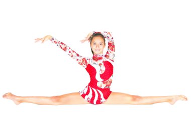 Beautiful Asian girl gymnast clipart