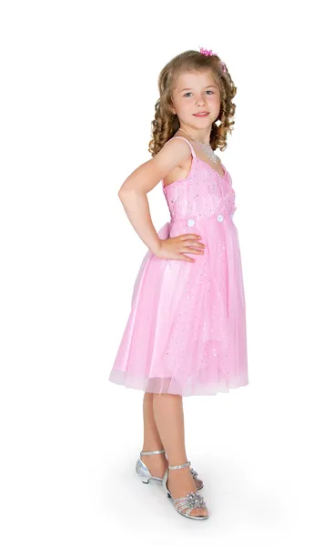A menina em um vestido rosa — Fotografia de Stock