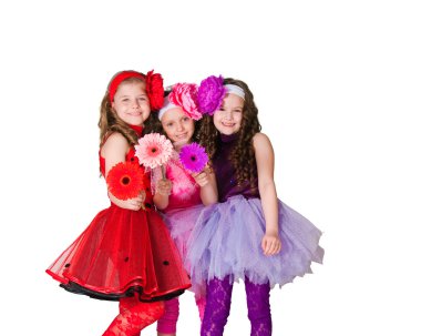 Three elegant girls clipart