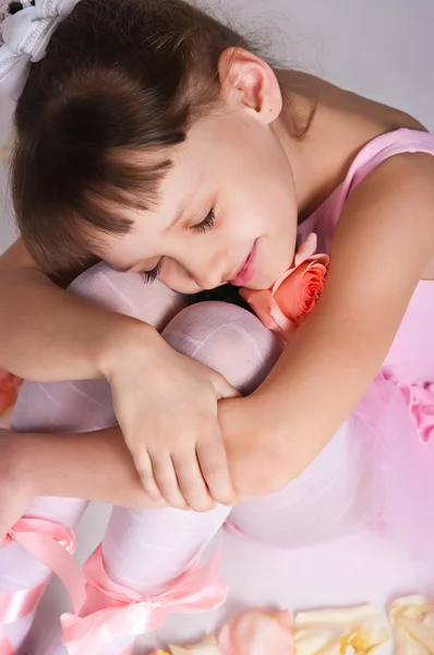 Small tired ballerina — Stock Photo, Image