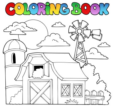 Coloring book farm theme 1 clipart