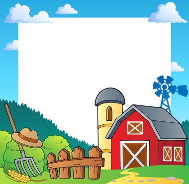 Farm theme frame 1 clipart