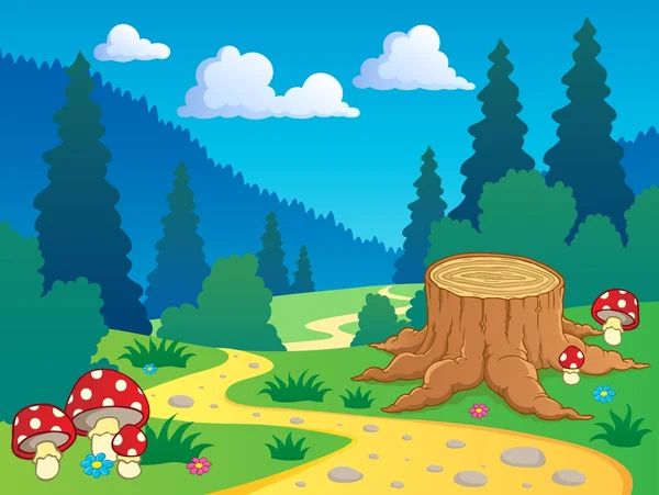 Cartoni animati foresta paesaggio 7 — Vettoriale Stock