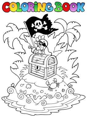 Coloring book with pirate topic 3 clipart