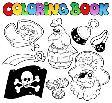 Coloring book with pirate topic 4 clipart