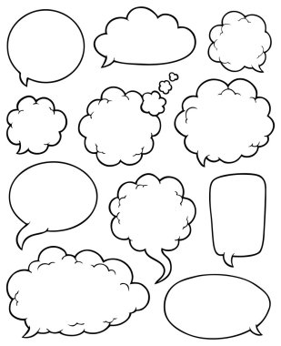 Comics bubbles collection 4 clipart