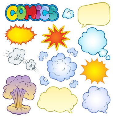 Comics elements collection 1 clipart