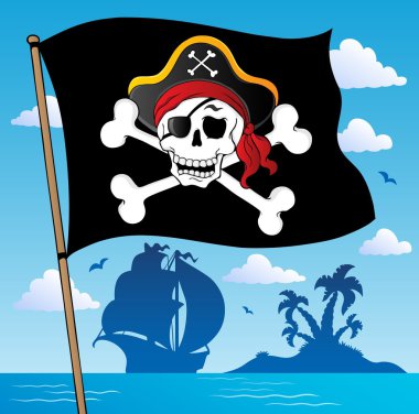 Pirate banner theme 2 clipart