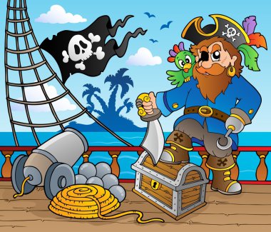 Pirate ship deck theme 2 clipart