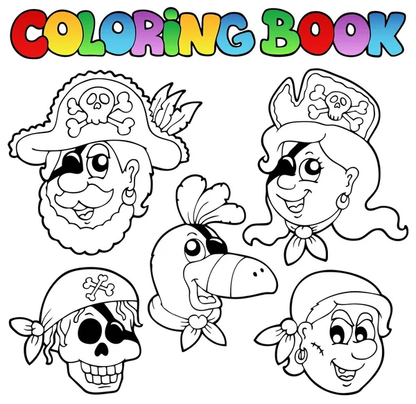 Livro para colorir com tema pirata 5 —  Vetores de Stock