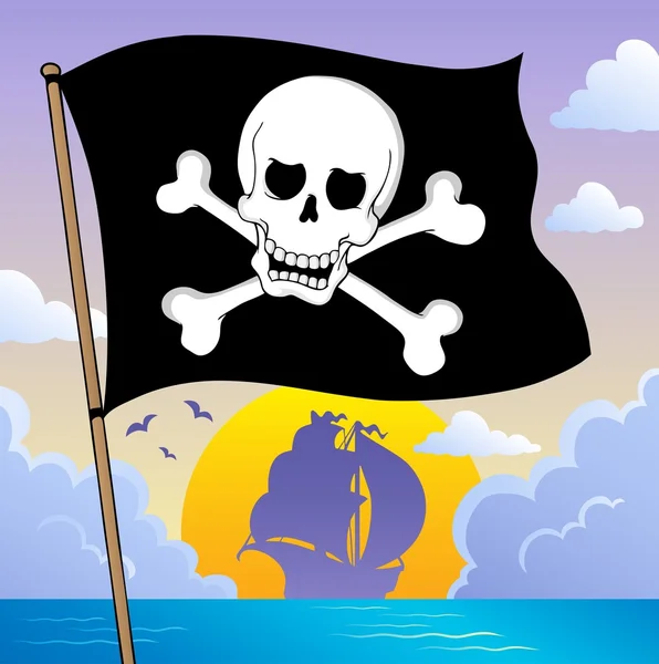 Tema bandera pirata 3 — Vector de stock