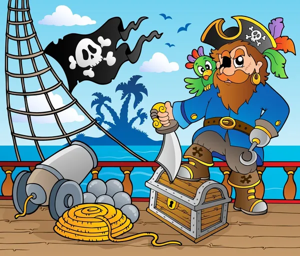 Pirate ship deck theme 2 — Stock Vector