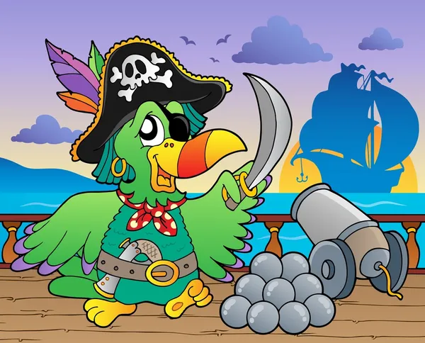 Pirate ship deck theme 5 — Stock Vector
