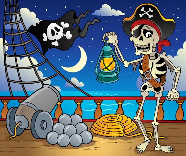 Pirate schip dek thema 6 — Stockvector