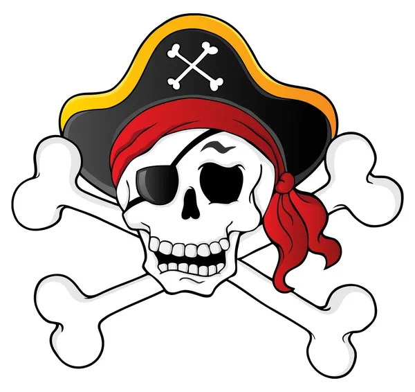 Pirat czaszki motywu 1 — Wektor stockowy