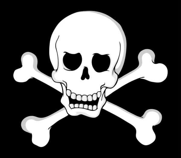 Пиратский череп тема 2 — стоковый вектор